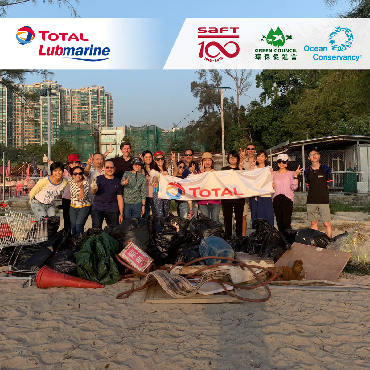 Total Lubmarine and partners support Hong Kong beach clean-up