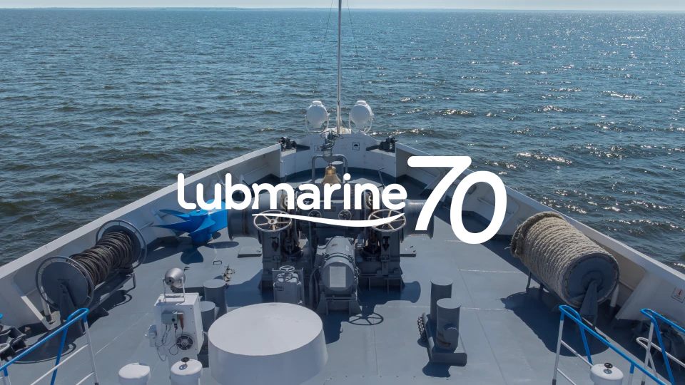 Lubmarine 70th annivesary logo - ship bow