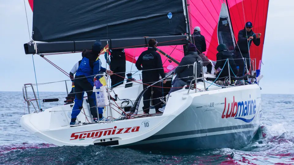 Scugnizza Racing Boat with Lubmarine Logo