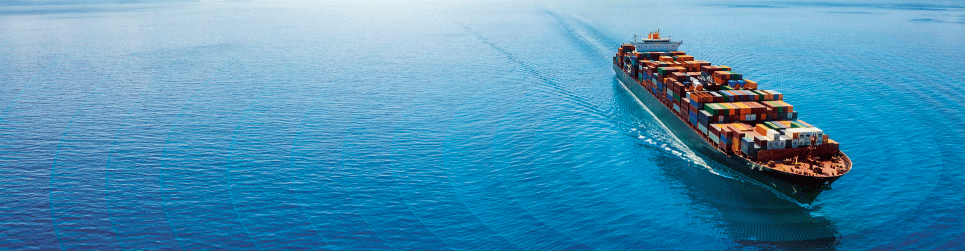 Container vessel at sea