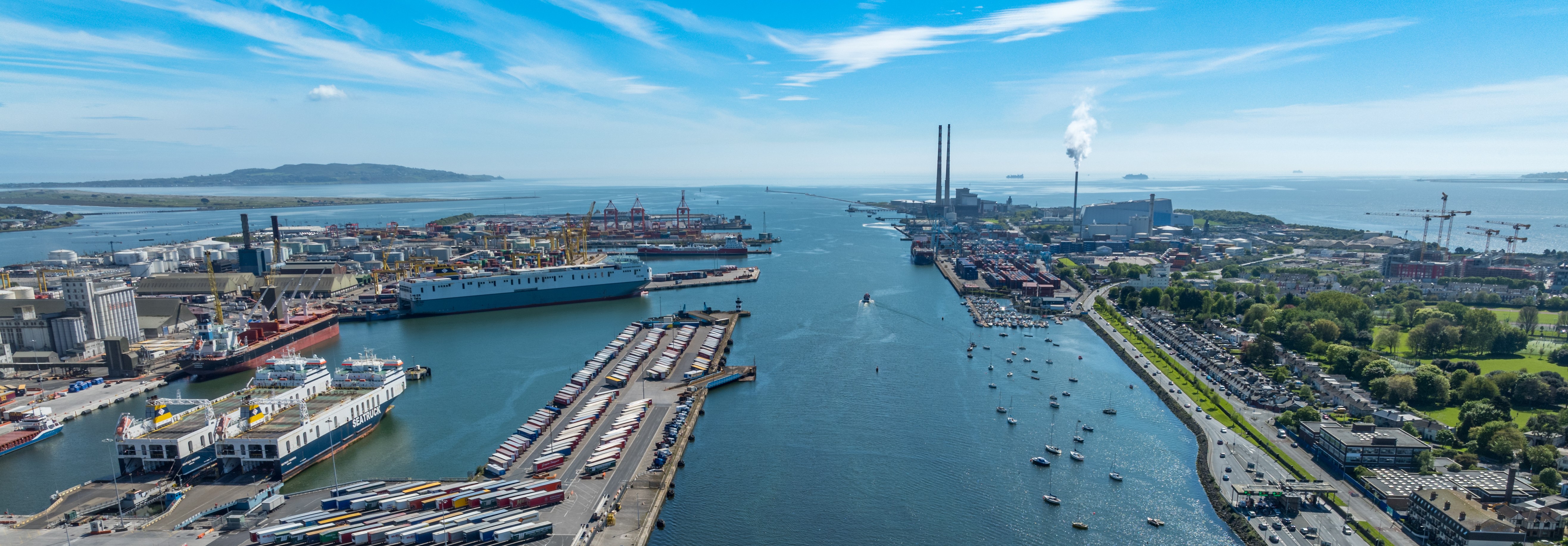 Dublin port bird view