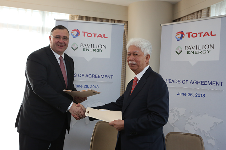 Patrick Pouyanné, Chairman and CEO of Total; Tan Sri Mohd Hassan Marican, Chairman of Pavilion Energy
