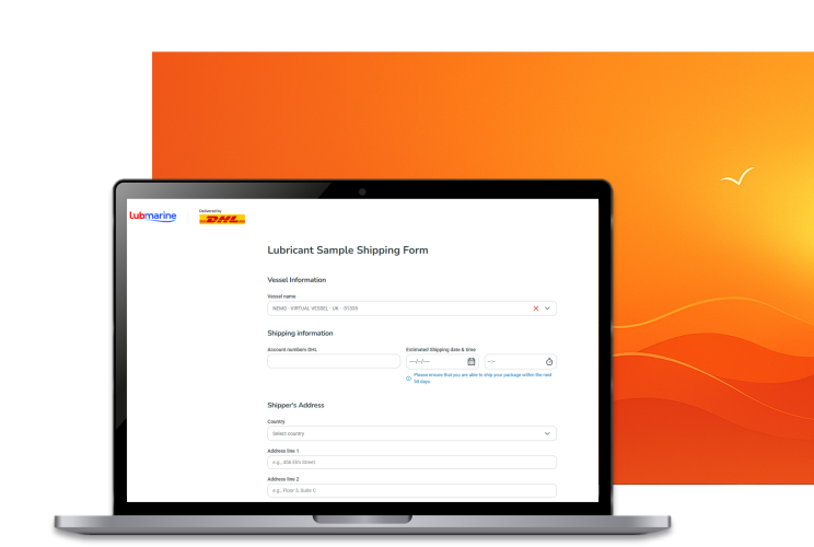 MyLubmarine Monitor DHL waybill form screenshot