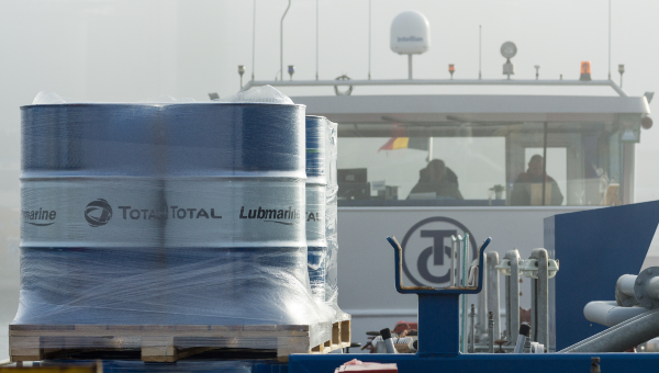 (c)TotalEnergies Drums delivered by barge