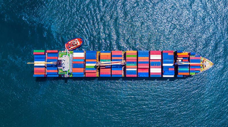 Containership at sea