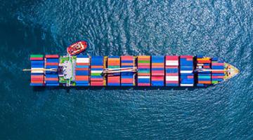 Containership at sea