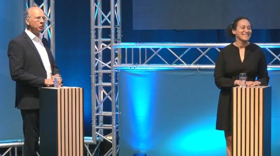Serge Dal Farra and Celine Verrat at Norshipping 2023 TradeWinds conference