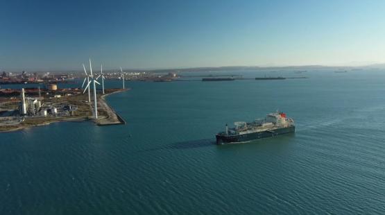 Gaz Agility LNG Bunkering Barge Entering Marseille Port