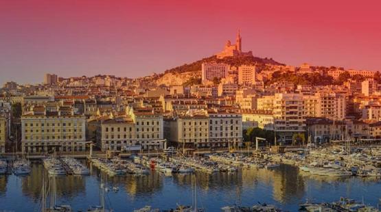 View over the marina port of Marseille