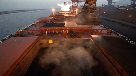 Dry bulk ship loading