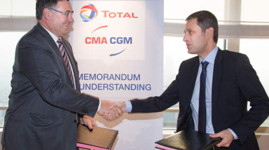 Patrick Pouyanné, Total Chairman & Chief Executive Officer and Rodolphe Saadé, CMA CGM Vice Chairman