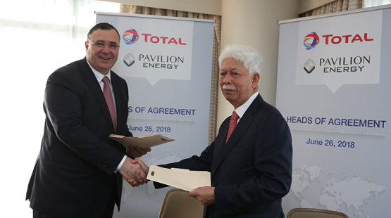 Patrick Pouyanné, Chairman and CEO of Total; Tan Sri Mohd Hassan Marican, Chairman of Pavilion Energy