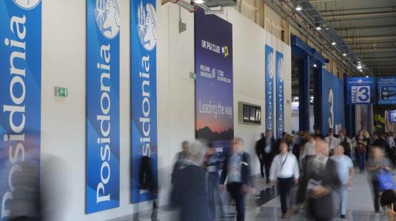 Visitors entering the Posidonia Exhibition